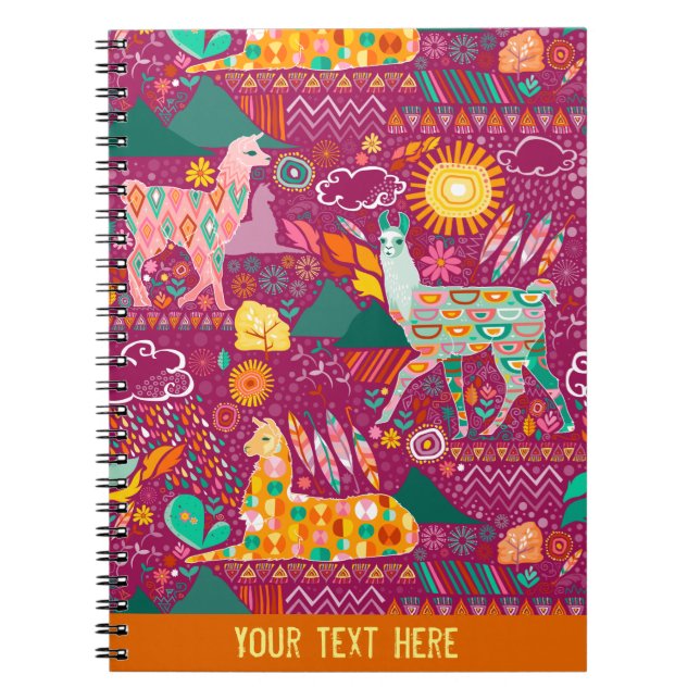 Lovely Llamas - Custom Notebook (Front)