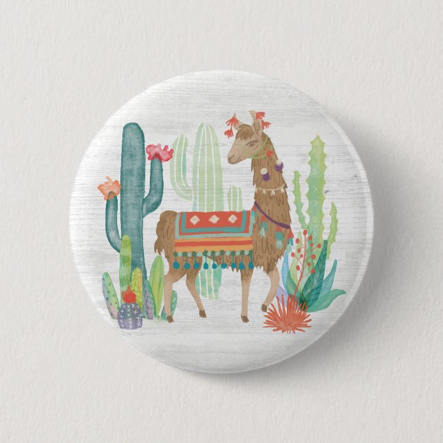 Lovely Llamas III 6 Cm Round Badge (Front)