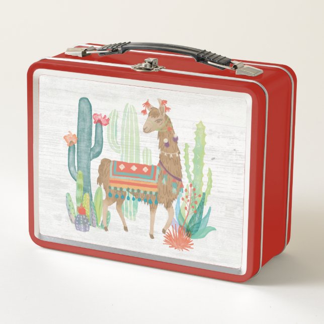 Lovely Llamas III Metal Lunch Box (Front)