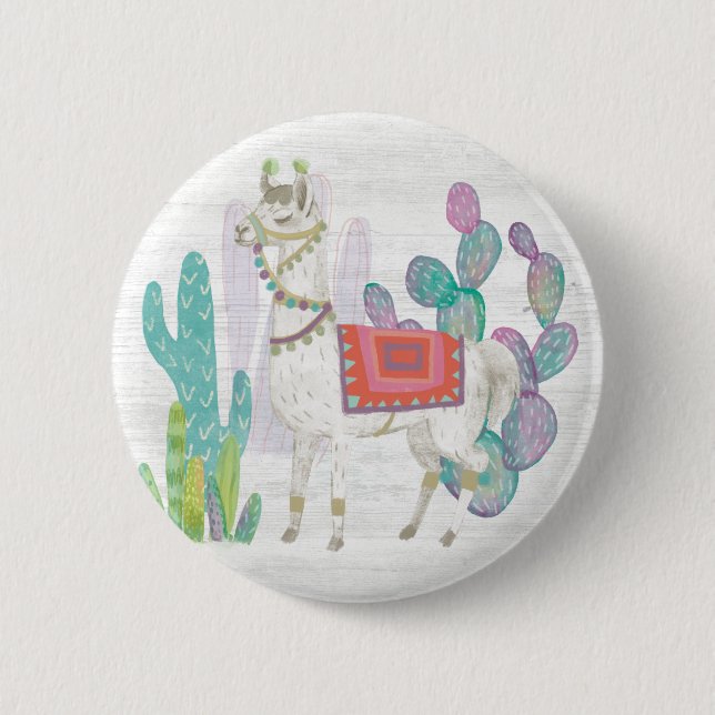 Lovely Llamas V 6 Cm Round Badge (Front)