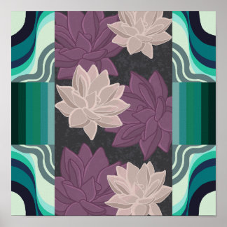 Lovely Lotus Flowers - Purple Lotus and Pink Lotus Poster