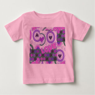 Lovely Love Heart Motif Art Print Baby T-Shirt