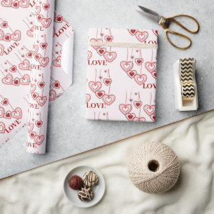 Lovely Love Red Hearts Valentine's Day Wrapping Paper