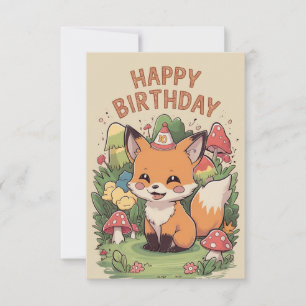 Lovely Magical Fox Birthday Card