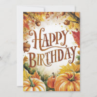Lovely Maple Leaf Autumn Fall Happy Birthday