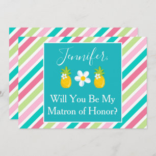 Lovely Matron of Honour Pineapple Proposal Invitation