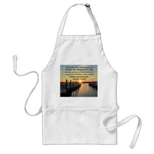 LOVELY MATTHEW 11:28 SUNSET OVER THE LAKE PHOTO STANDARD APRON