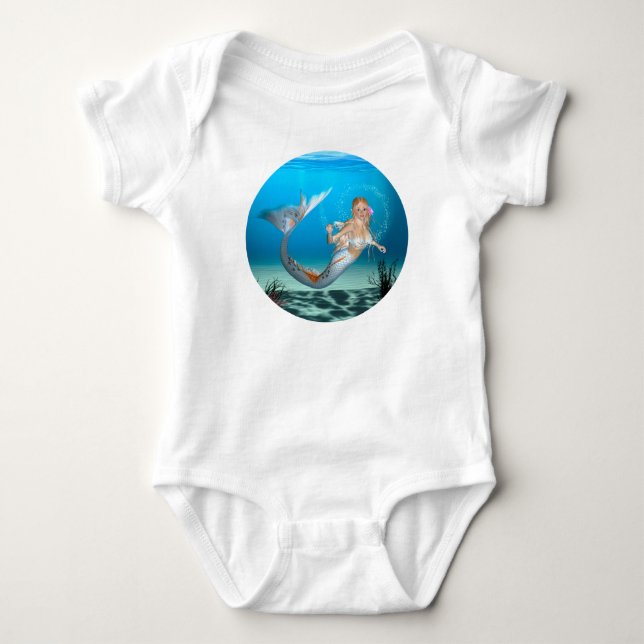 Lovely Mermaid Baby Bodysuit (Front)