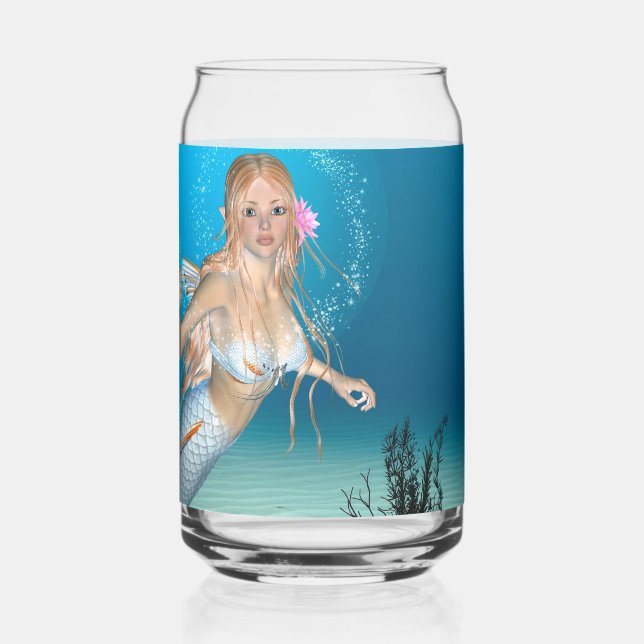 Lovely Mermaid Can Glass (Back)