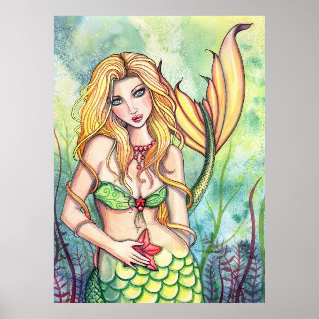Lovely Mermaid Poster Print by Molly Harrison (Front)