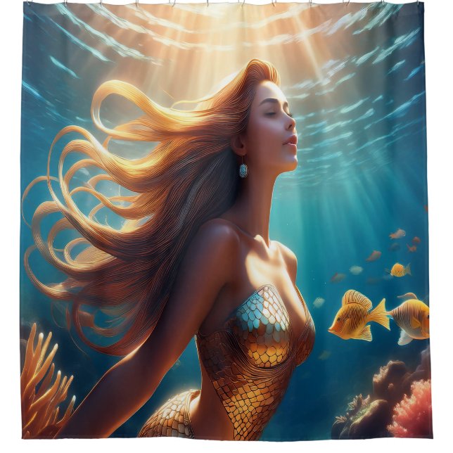 Lovely Mermaid Shower Curtain (Front)