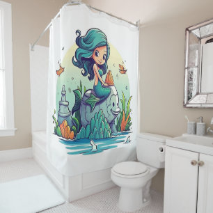 Lovely Mermaid  Shower Curtain