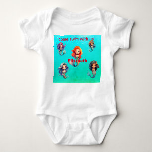 Lovely Mermaid T-Shirt Baby Bodysuit
