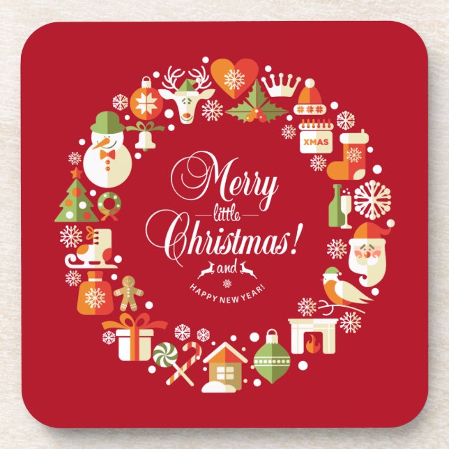 Lovely Merry Little Christmas | Coaster (Front)