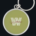 Lovely minimalist and stylish gift Monogram script Key Ring<br><div class="desc">A simple and stylish design with family name.</div>