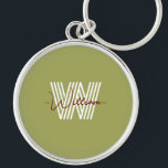 Lovely minimalist and stylish gift Monogram script Key Ring<br><div class="desc">A simple and stylish design with family name.</div>