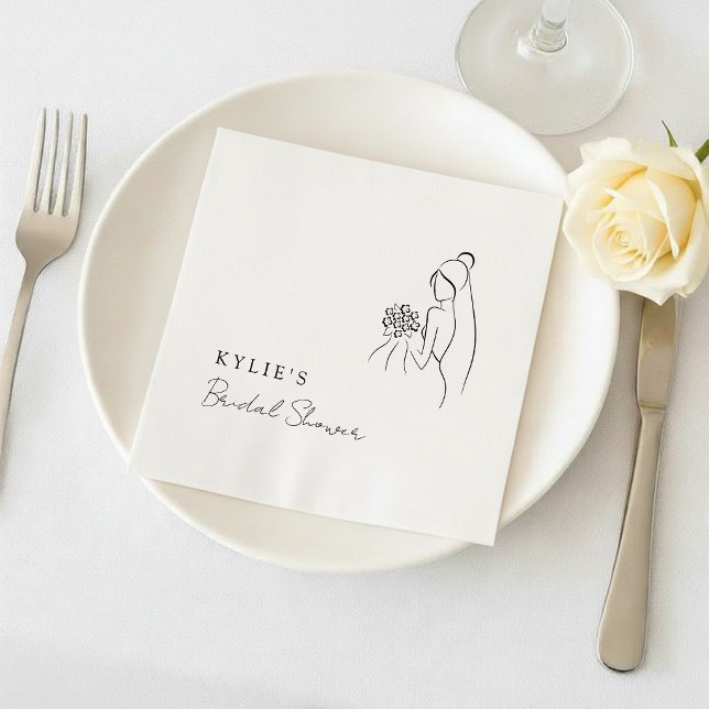 Lovely Minimalist Bridal Shower Party Napkin (Creator Uploaded)