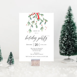 Lovely Mistletoe Christmas Holiday Party Invites