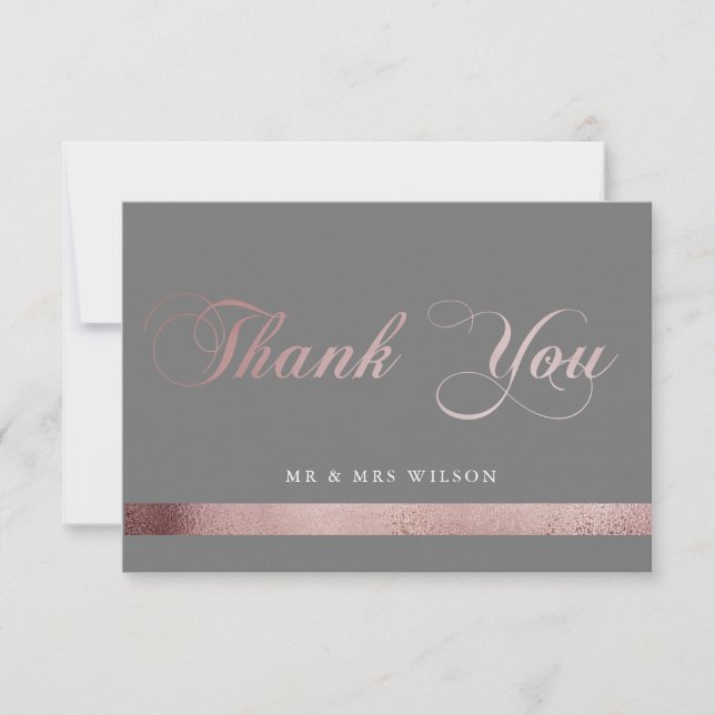 Lovely Modern Script | Thank You Photo Card (Front)