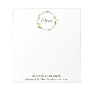 Lovely Mom floral wreath Notepad