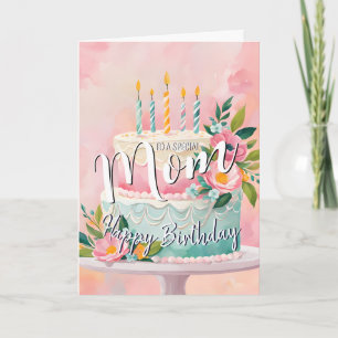 Lovely mom happy birthday cake birthday card mum