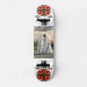 Lovely Moment Happy Valentine’s Photo Skateboard