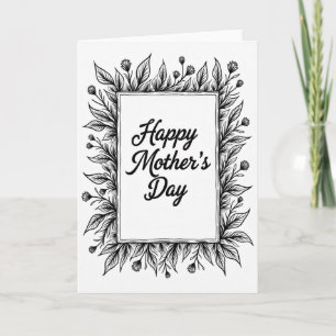 Lovely Moms Day Outline Design Card