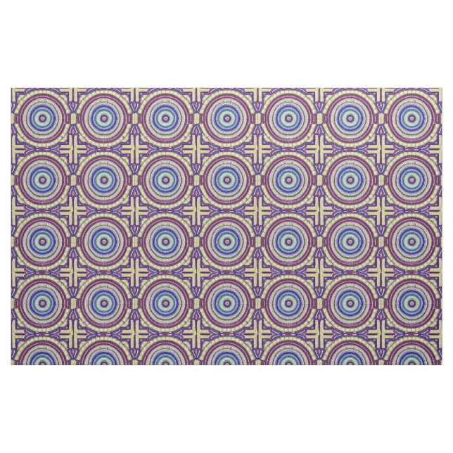 Lovely Mosaic Style Easy Match Cream Blue Brick Fabric (Fat Quarter)