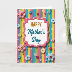 Lovely Mothers Day Striped Frame Card