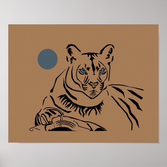 Lovely Mountain Lion Matte Poster (Front)