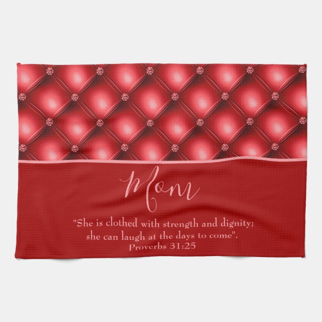 Lovely Mum Red Tea Towel (Horizontal)