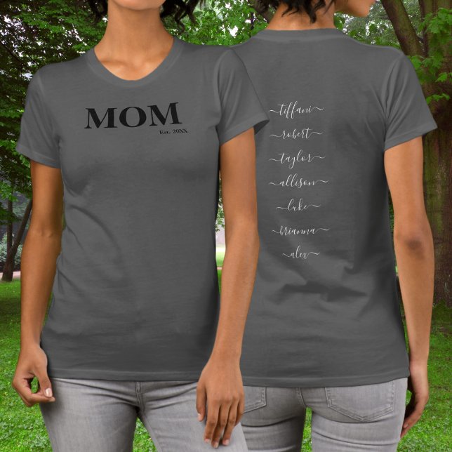 Lovely Mum with Kids Names Year T-Shirt (Creator Uploaded)