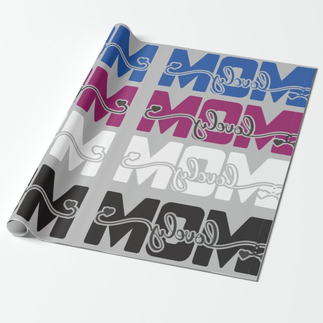 Lovely Mum Wrapping Paper (Unrolled)