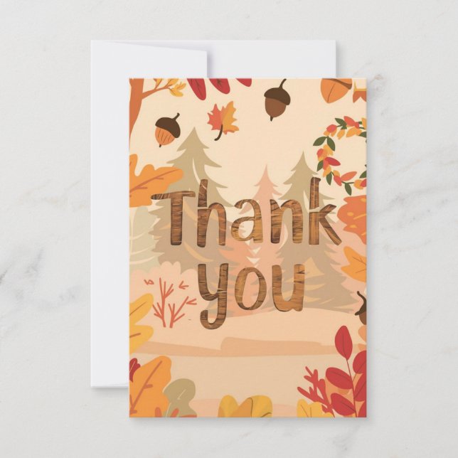 Lovely Mystical Autumn Fall Thank You Card (Front)