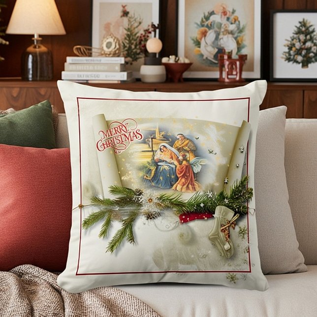 Lovely nativity collage custom holiday  cushion (Creator Uploaded)
