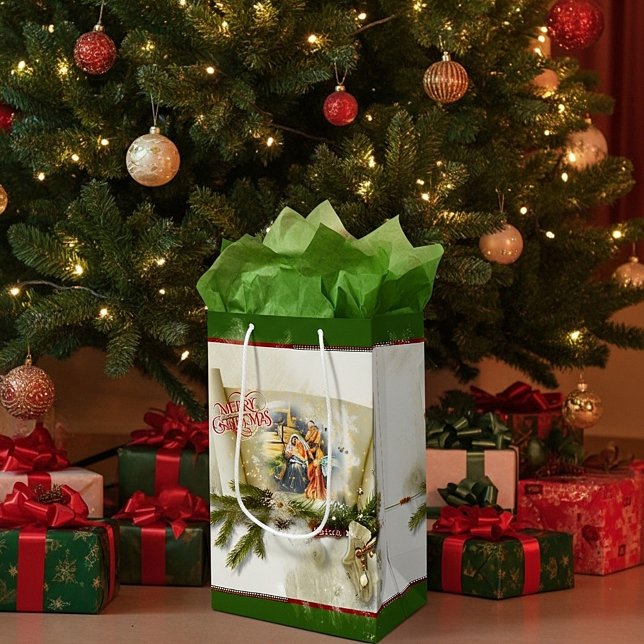 Lovely nativity collage custom holiday  medium gift bag (Creator Uploaded)