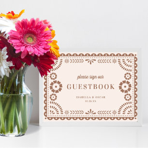 Lovely Neutral Papel Picado Wedding Guestbook Sign