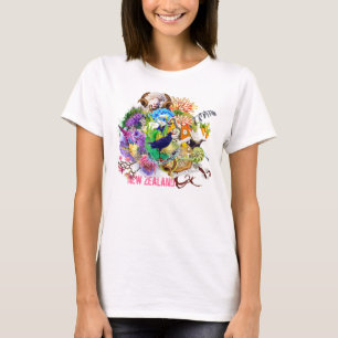 Lovely New Zealand nature themed collage T-Shirt