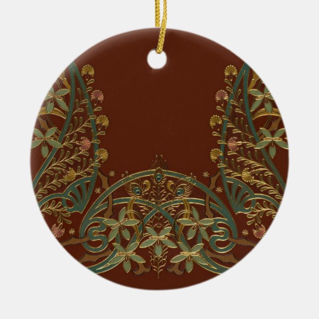 Lovely Nouveau Floral With Lily Ceramic Tree Decoration (Front)