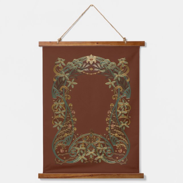 Lovely Nouveau Floral With Lily Hanging Tapestry (Front)