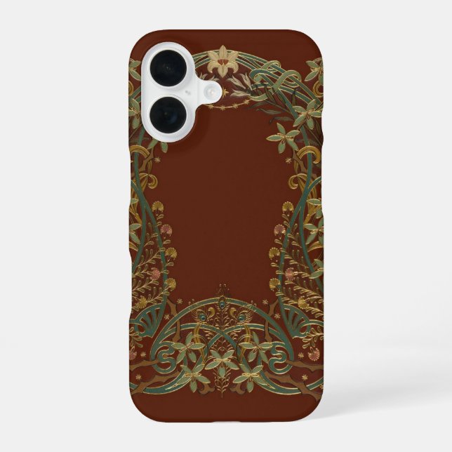 Lovely Nouveau Floral With Lily iPhone 16 Case (Back)