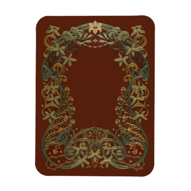 Lovely Nouveau Floral With Lily Magnet (Vertical)