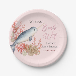Lovely Ocean baby Narwhal seashells Baby Shower Paper Plate