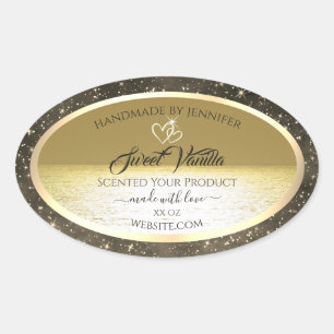Lovely Ocean Gold and Beige Coloured Product Label