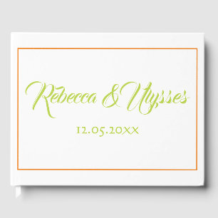 Lovely Orange and Green Guest Book