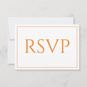 Lovely orange and White RSVP Card