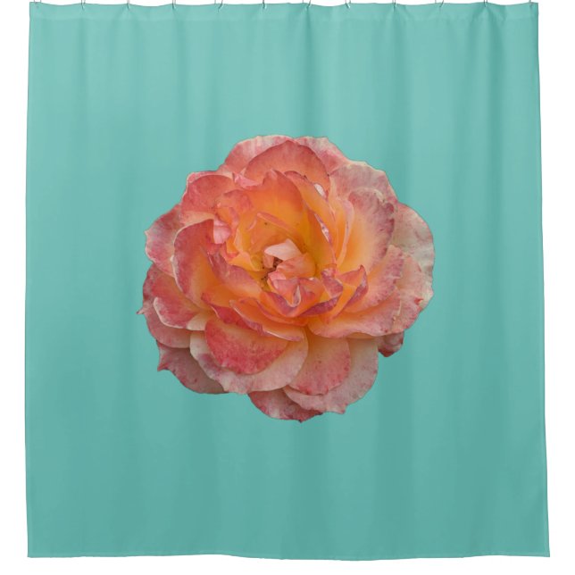 Lovely orange peony shower curtain (Front)