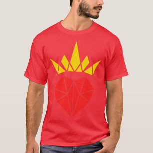 Lovely Origami Crowned Heart Awesome Gift Idea For T-Shirt