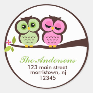 Lovely Owls Address Labels