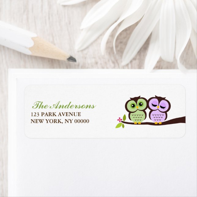 Lovely Owls Return Address Labels (Insitu)